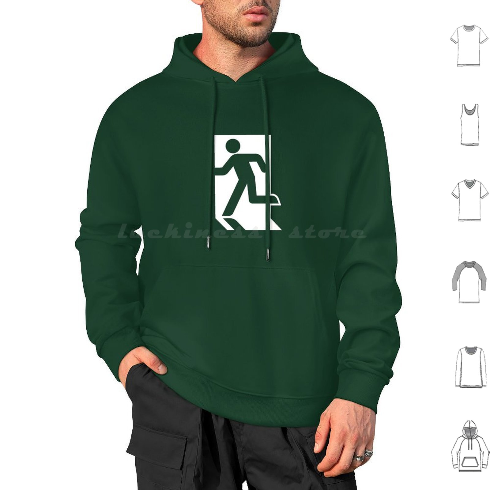 Exit Sign Running Man Hoodies  - Emergency Exit Sign 评论和价格