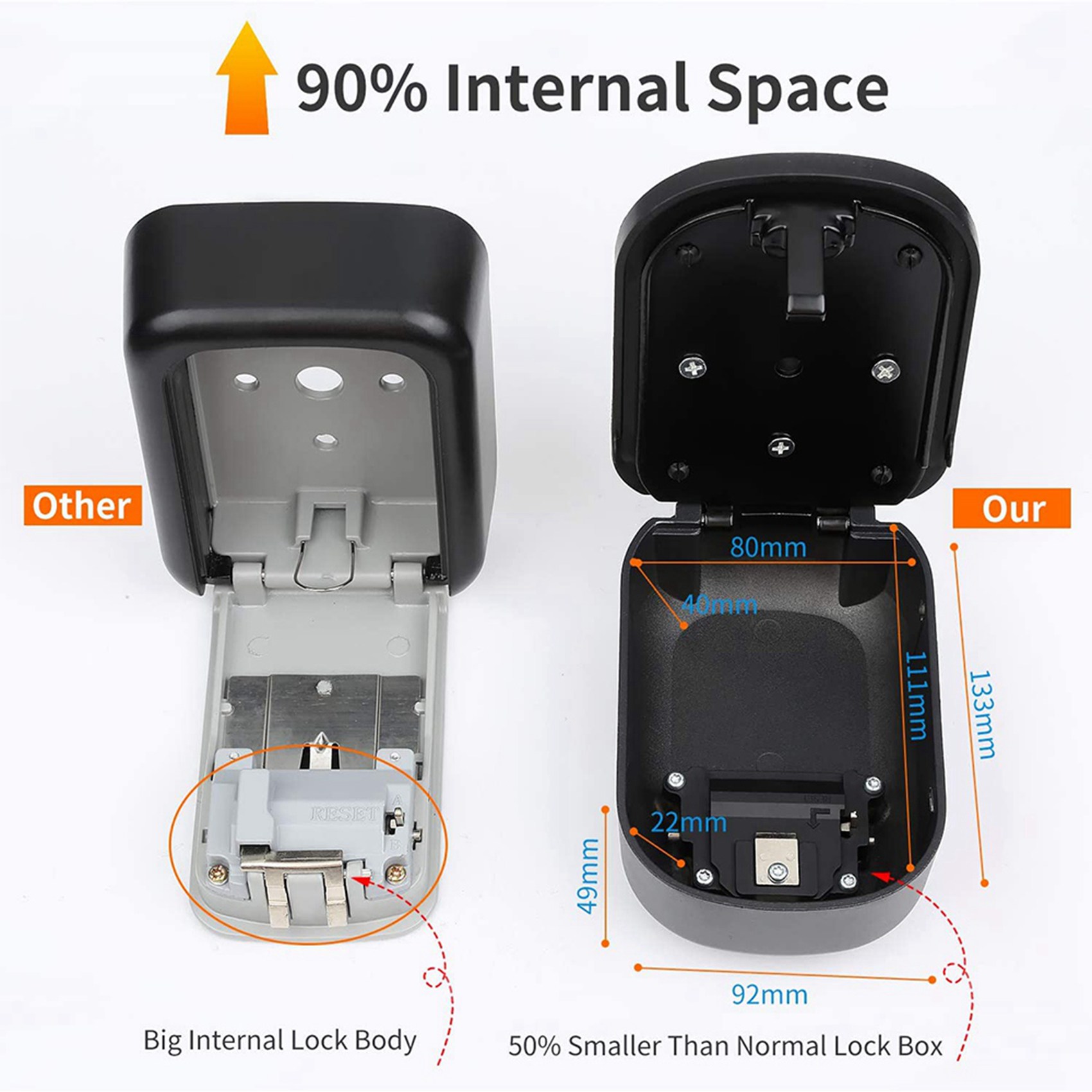 ABKN-2X Key Lock Box Wall Moun - Lockbox Key Secure 评论和价格