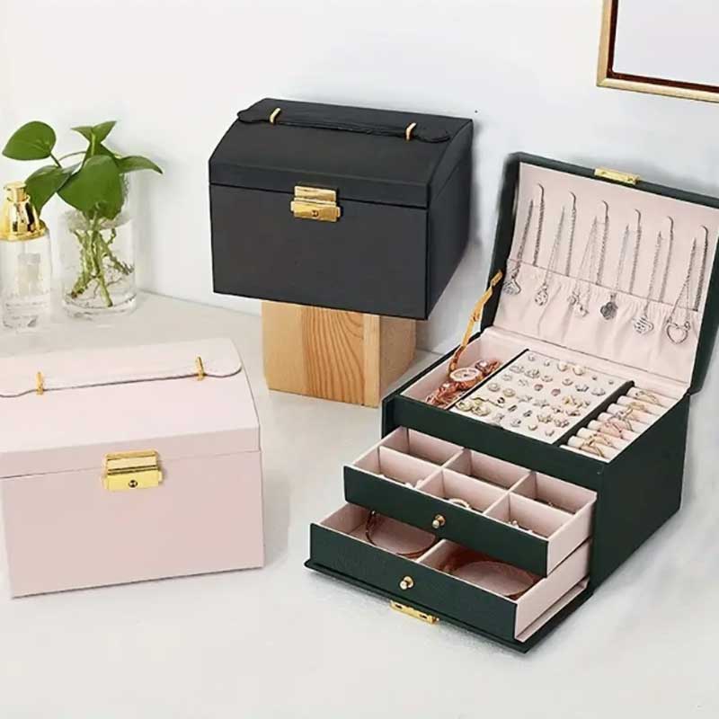 Three Drawer Handheld Jeweller - Lockbox Key Secure 评论和价格