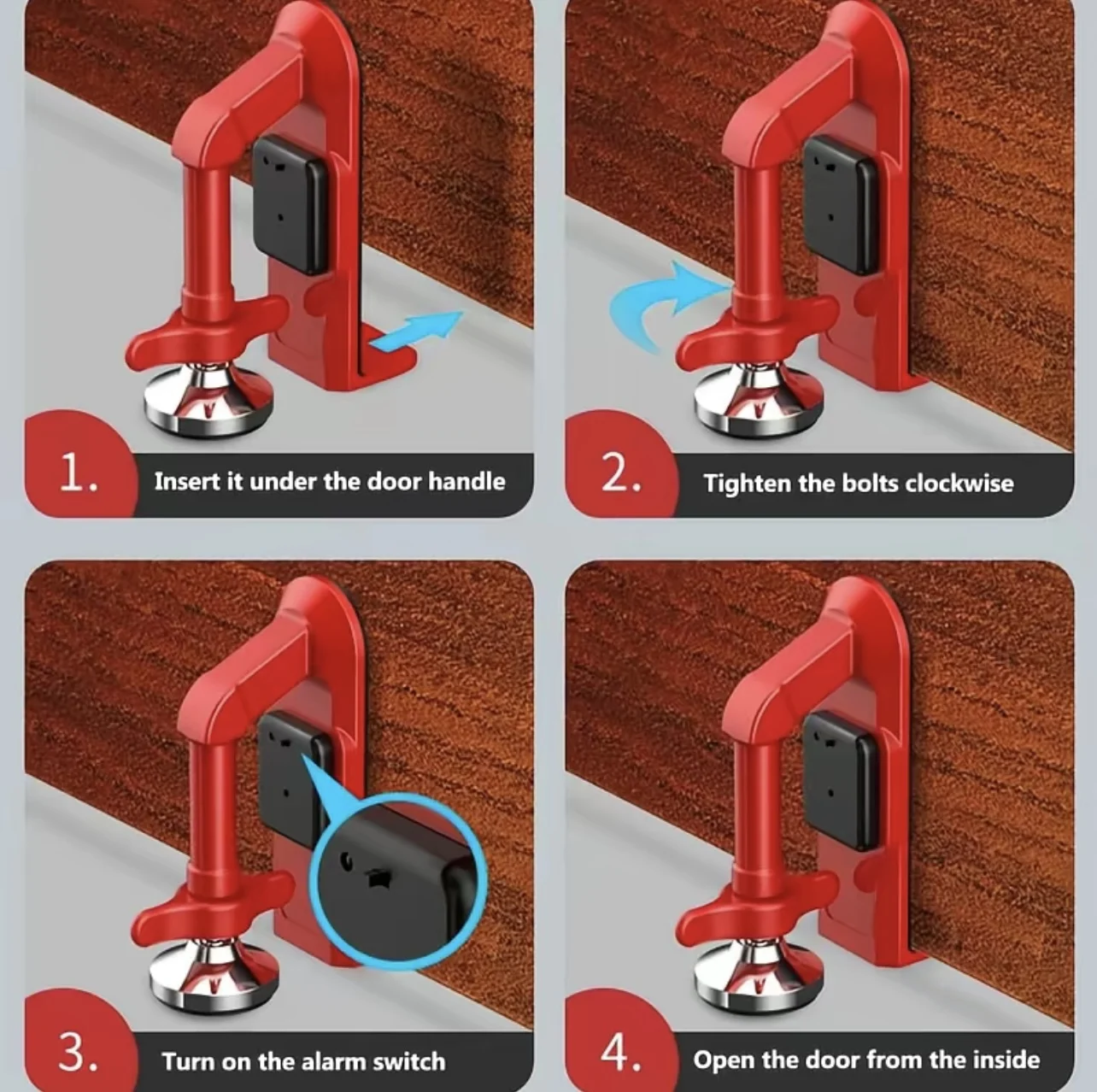 1pc Portable Alarm Door Stoppe - Door Stop Alarm 评论和价格