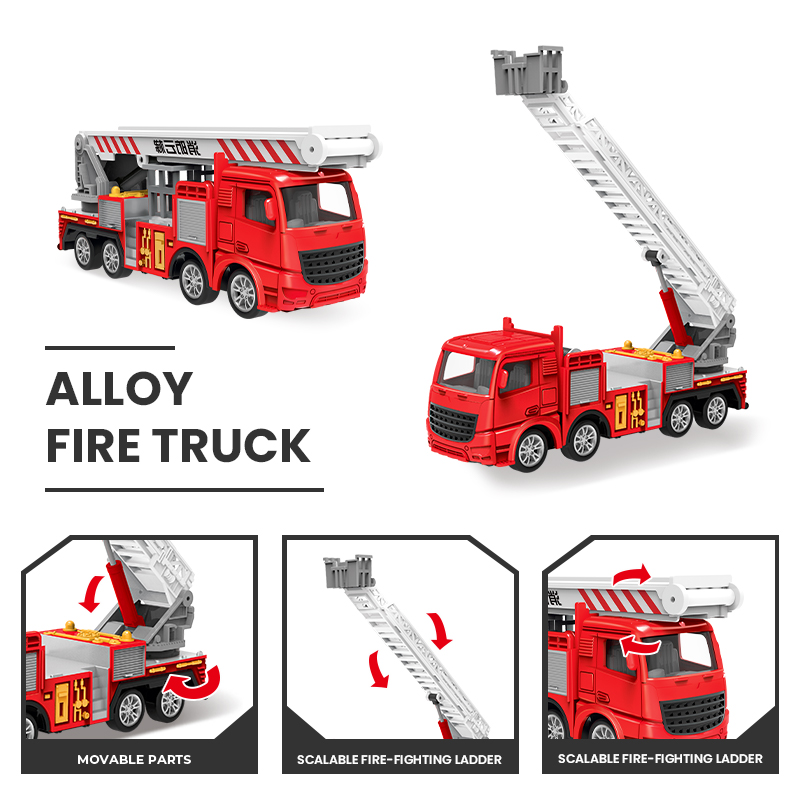 1:55 Diecast Fire Truck Model  - Fire Escape Ladder 评论和价格