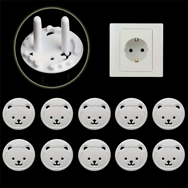 10pcs Bear EU Power Socket Ele - Outlet Cover Baby 评论和价格