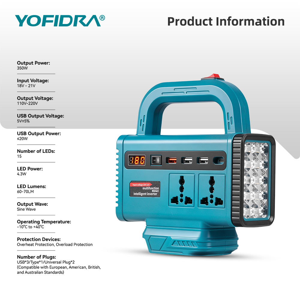 YOFIDRA 220V Portable Power In - Power Outage Light 评论和价格