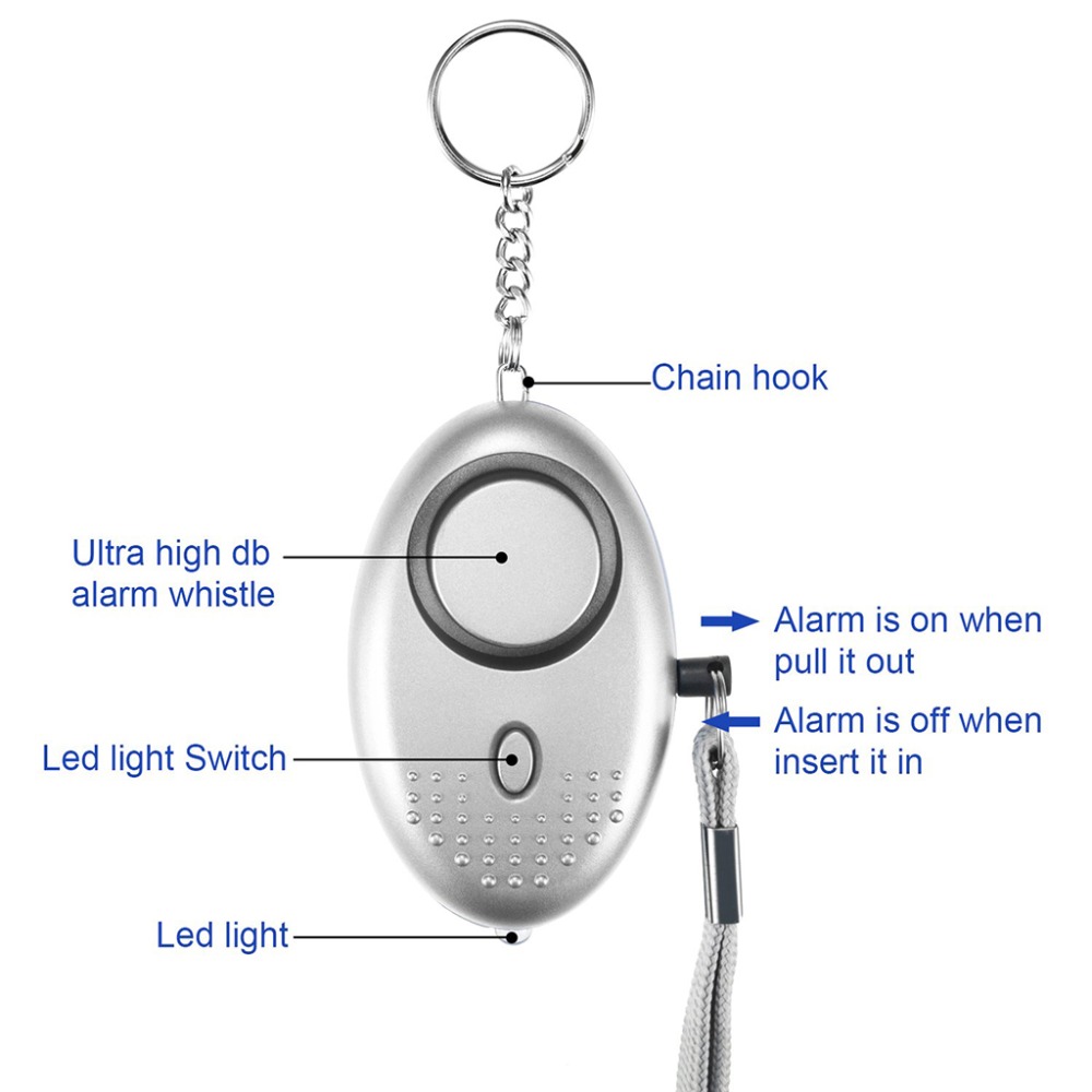 130dB Self Defense Alarm Anti- - Personal Alarm Keychain 评论和价格
