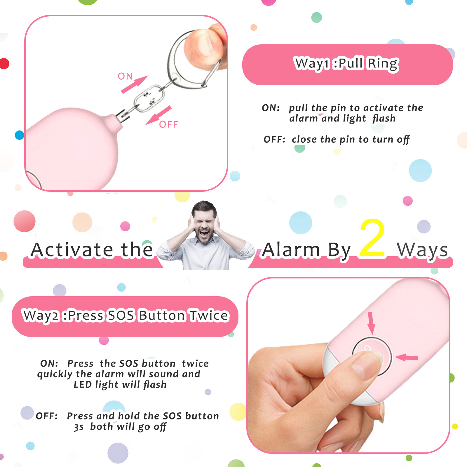 1pc Ultra-Loud 130DB Personal  - Personal Alarm Keychain 评论和价格