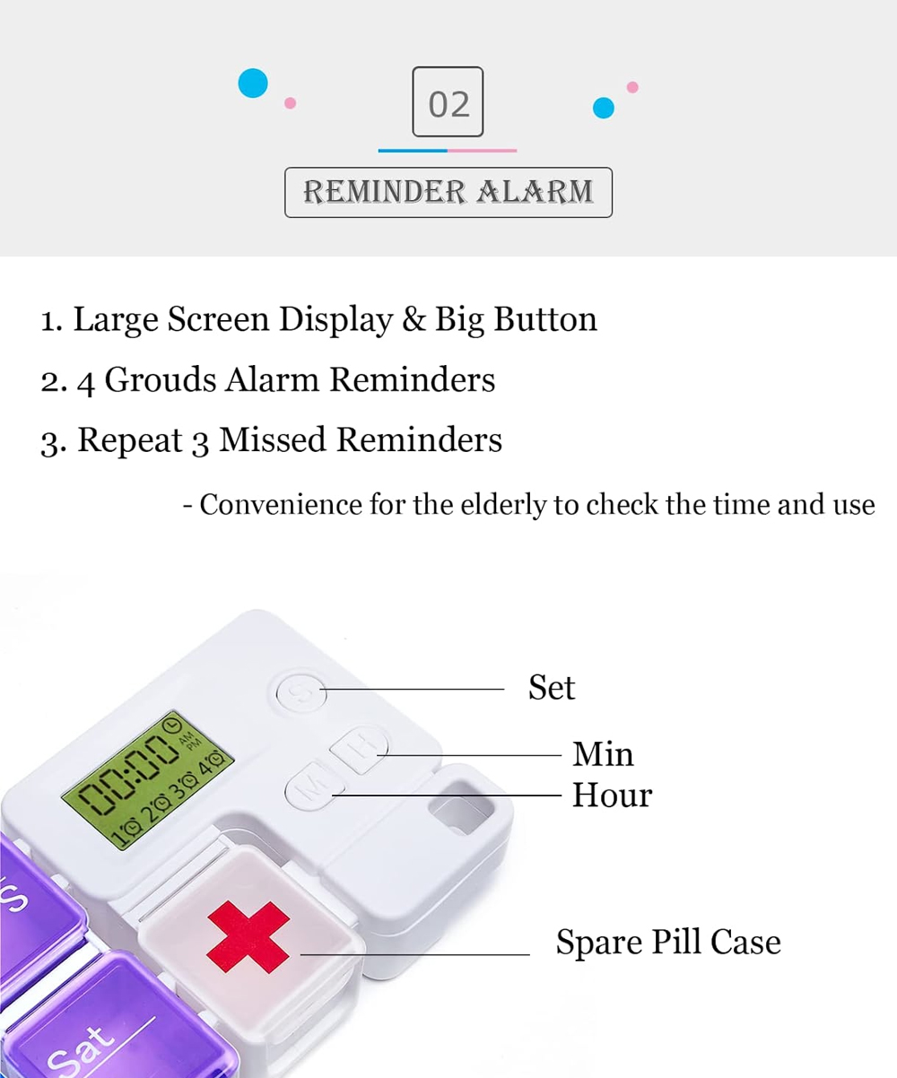 7-Day Pill Organizer with Medi - Medicine Cabinet Lock 评论和价格