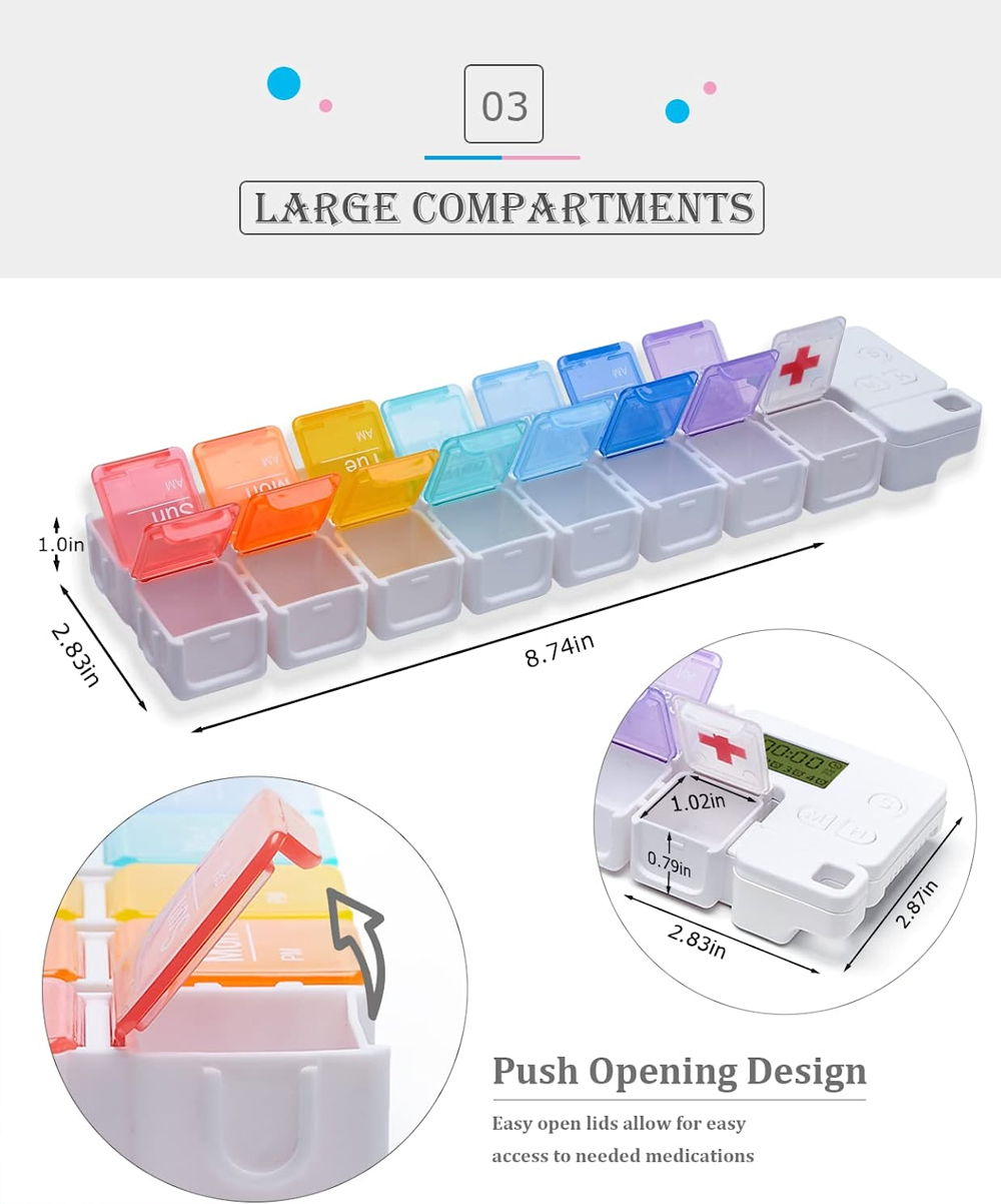 7-Day Pill Organizer with Medi - Medicine Cabinet Lock 评论和价格