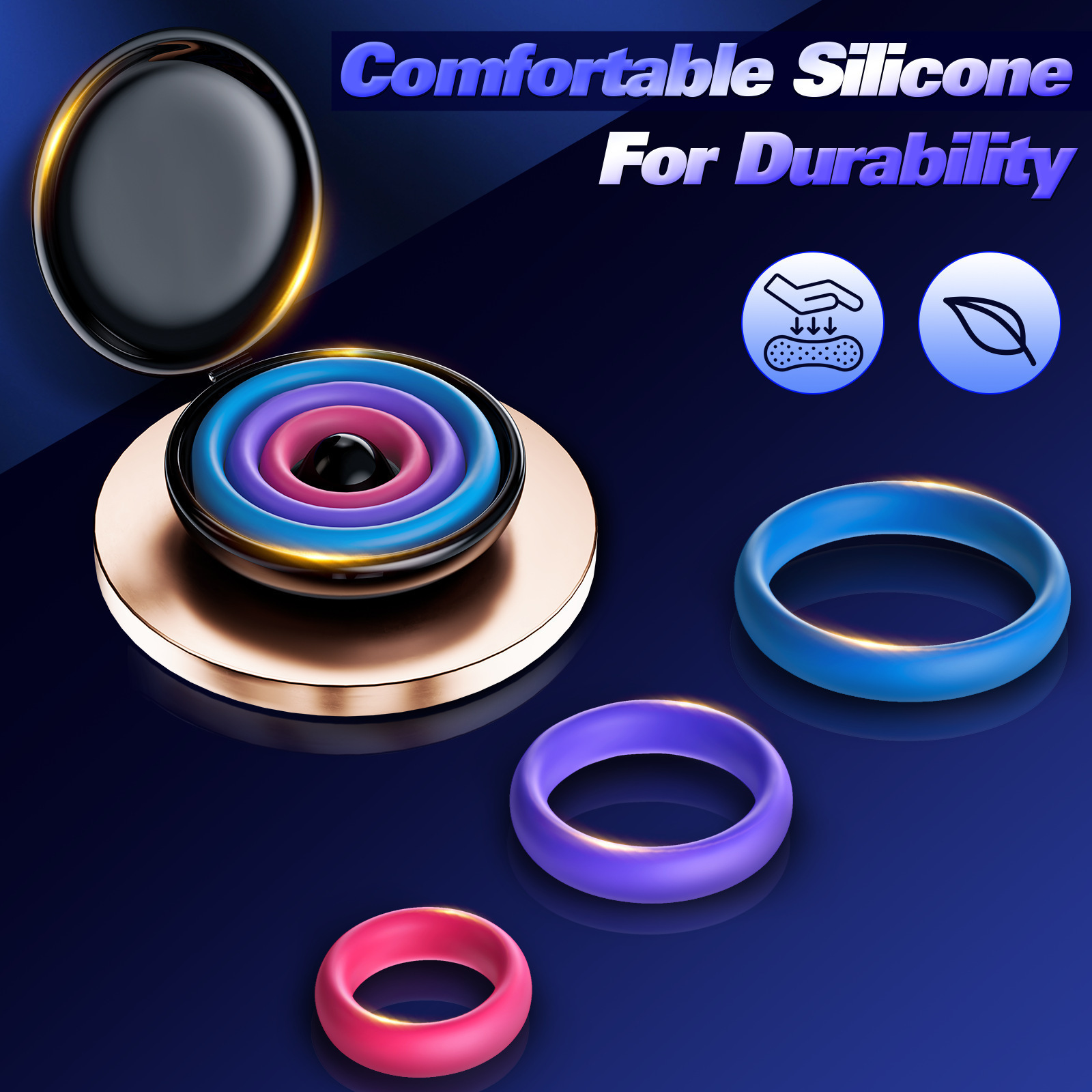 3pcs Silicone Cock Ring With P - Medicine Cabinet Lock 评论和价格